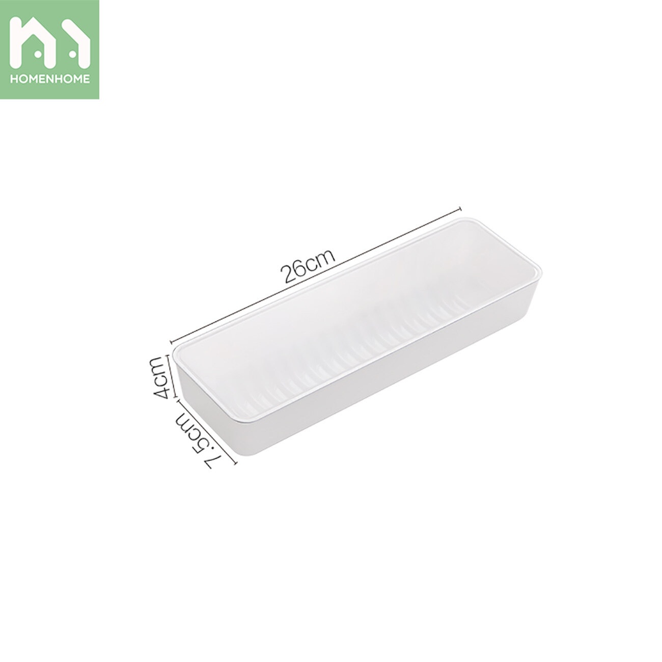 Homenhome Hộp Đũa Hình Chữ Nhật Chất Liệu AS Có Nắp, Giá Để Muỗng, Hộp Đựng Đồ Ăn Phẳng Chống Bụi Nhà Bếp