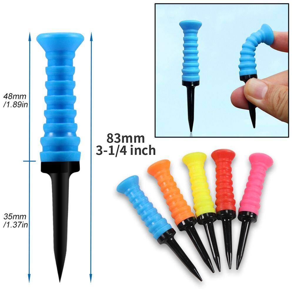 RUO R 83mm 5 colors Stability Tees Golf Ball Support Golfer Training Tool Colored Golf Training Aid Rubber Golf Tees Stability Tee Holder Golf Cross Nails Golf Tees