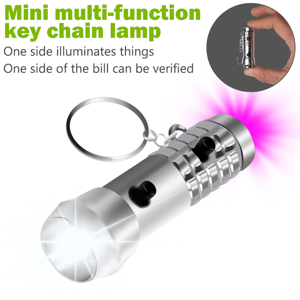 Mini Led Keychain Flashlight Portable Waterproof Camping Torch Light Pet Urine Detector Ultraviolet Lights