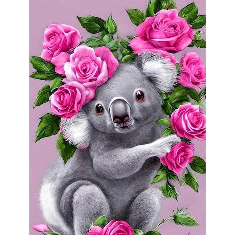 RUOPOTY Painting By Numbers For Beginner Kits Koala Animals Paint Numbers Acrylic Kit Flowers For Diy Gift
