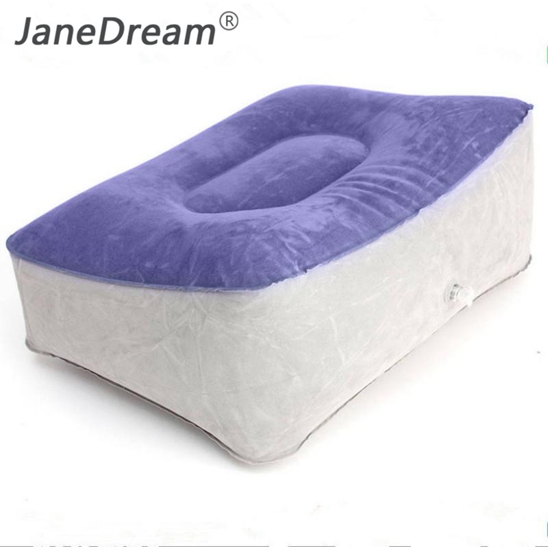 JaneDream Newest Hot Fashion Sale Inflatable Foot Rest Pillow Cushion Air Travel Office Home Leg Up Footrest Relax
