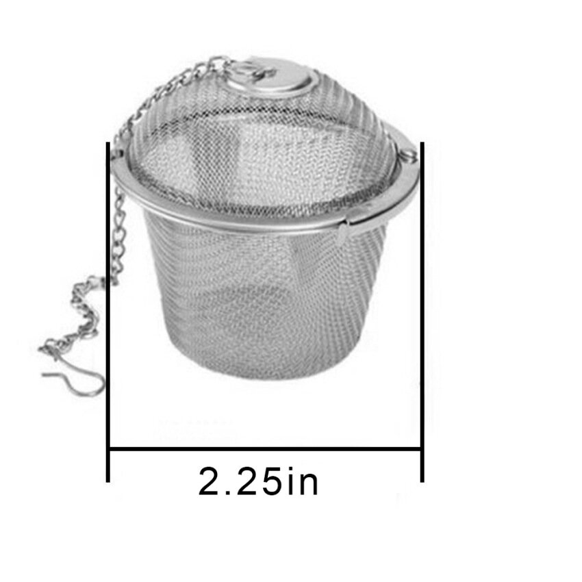4 Sizes Spice Seasoning Bag Tea Strainer Chained Lid Stainless Steel Mesh Ball Tea Coffee Filter Basket Infuser Tools