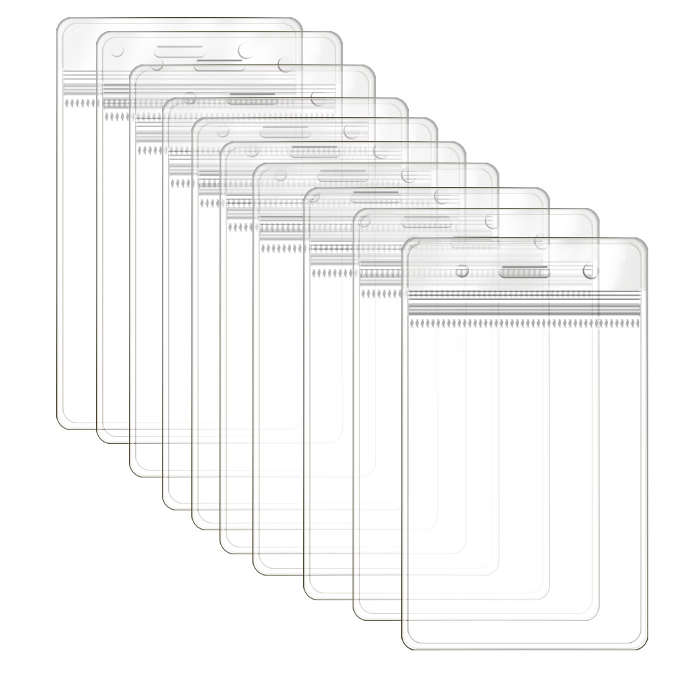 UK-made Card Sleeve Clear Plastic ID Card Badge Holders & Pass Pockets - 2  Types For Lanyards Or Retractable Reels Id Badge Holder