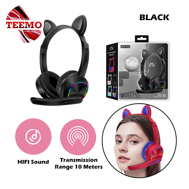 Teemo AKZK23 Cat Ear Headset Wireless Bluetooth Headphones With