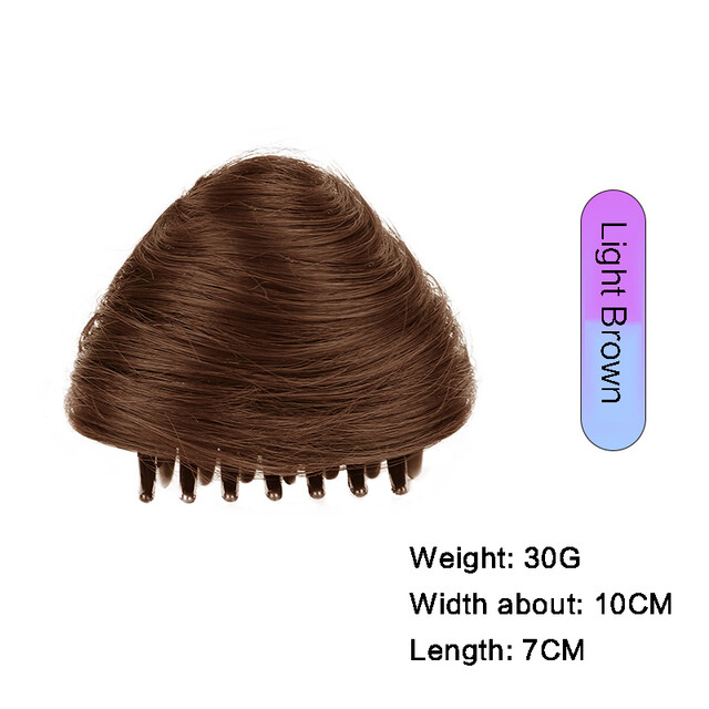 Synthetic Hair Bun Black Brown Straight hair Scrunchies Bun Claw Clip in Hair Extension Hairpieces for women Cat Ear Chignons