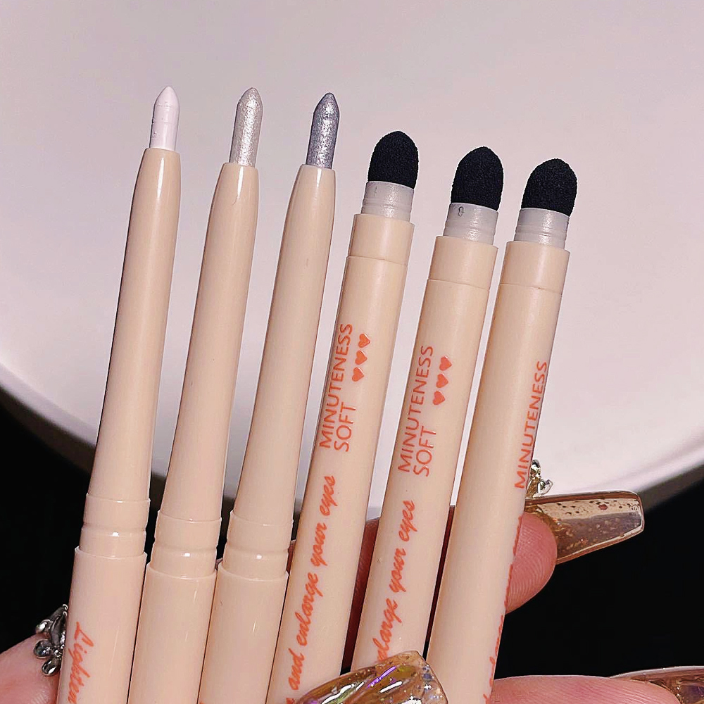Bút Highlight Pearlescent Làm Sáng Tằm Với Bút Đầu Bọt Biển Phấn Mắt Kim Cương
