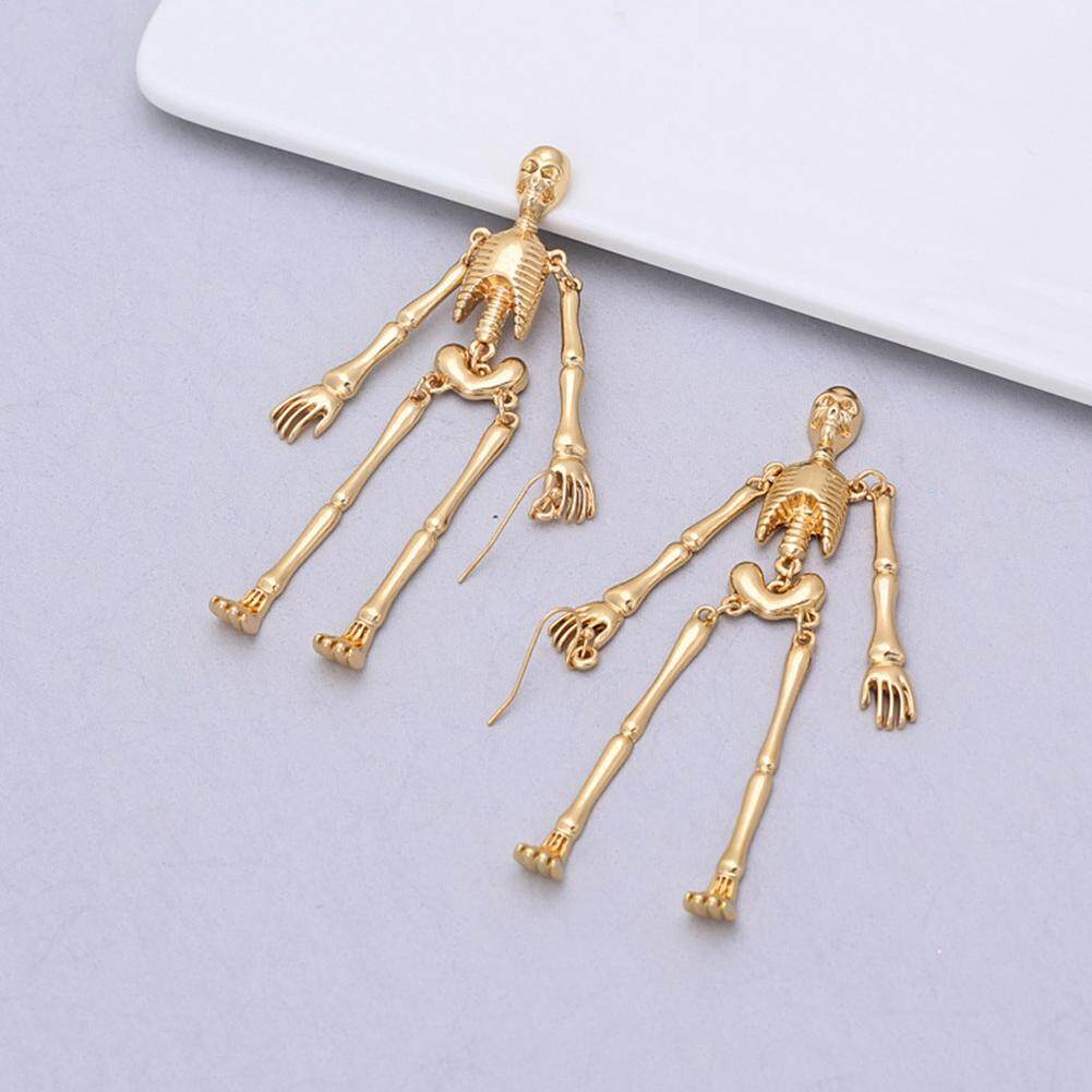 Bluelans®fashion Wanita Tengkorak Menjuntai Drop Panjang Anting Hoop Pesta Hadiah Perhiasan By Bluelans.