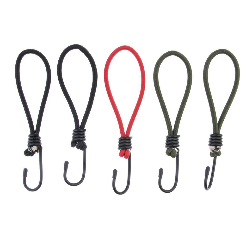 5 Pcs Bungee Cord Elastic Stretch Straps with Hook Canopy Tarp Tie Downs
