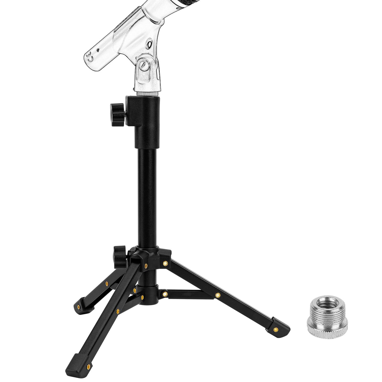 Geekria tabletop tripod mic stand microphones, desktop mic stand with foldable non-slip feet, compatible with audio-technica at2020, at2020usb, at2035, at2050, atr2500x
