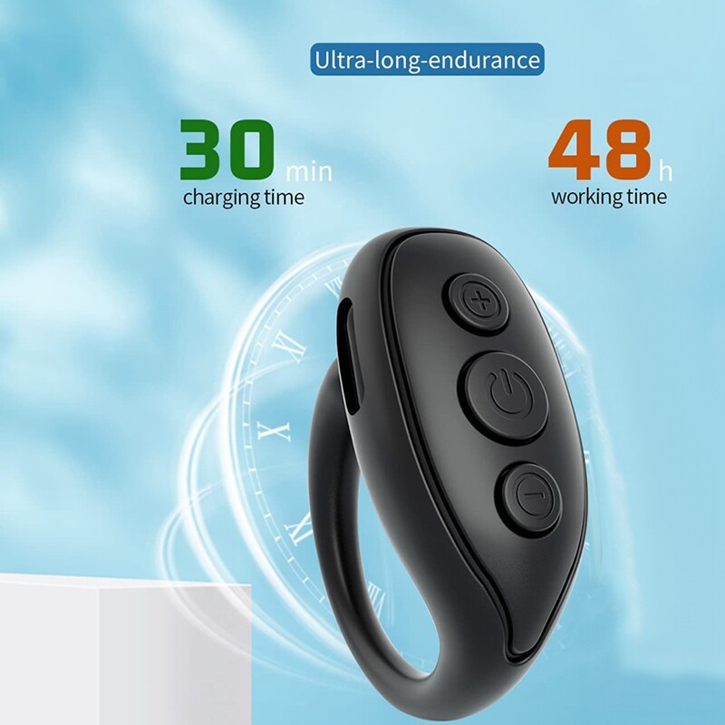 Bluetooth Remote Control Page Turner, Cell Phone Camera Shutter Selfie Remote, Smart Ring Remote for IPhone IPad