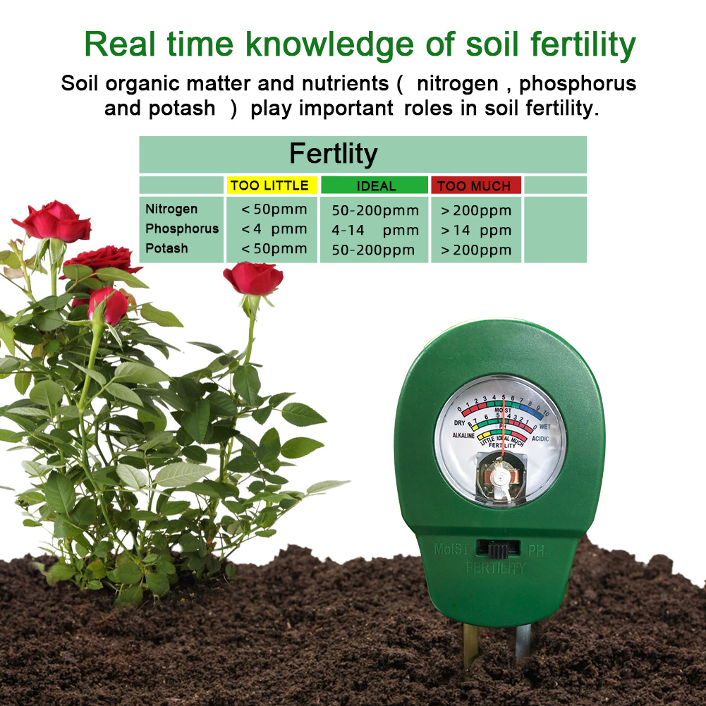 RCYAGO Máy Đo Phân Bón Đất 3 Trong 1 Máy Đo Độ PH Đất Máy Đo Độ PH Của Đất Máy Đo Độ PH Của Đất Cho Cây Trồng Hoa Trong Vườn