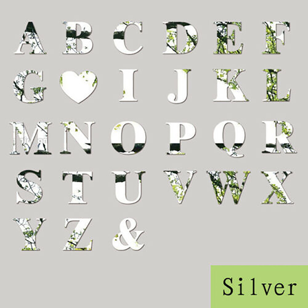 A-Z 3D 26 English Alphabet Mirror Wall Sticker Letter DIY Art Home Room Decor Decals
