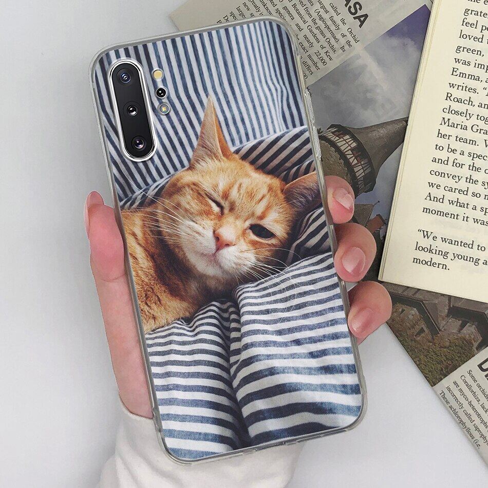 For Samsung Note 10 Casing Note 10 Plus Cute Fashion Labels Cartoon Bear Cat Flower Daisy Cover Silicone TPU Soft Back Cover Phone Casing For Samsung Galaxy Note10 + Plus Casing Bumper Matte Shell