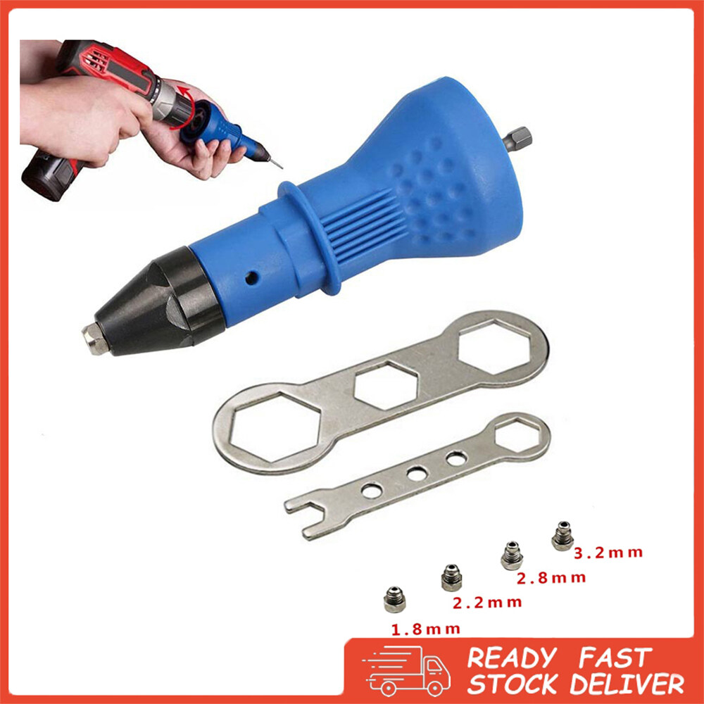 Electric Rivet Nut Adapter Cordless Riveting Insert Drill Tool Pull ...