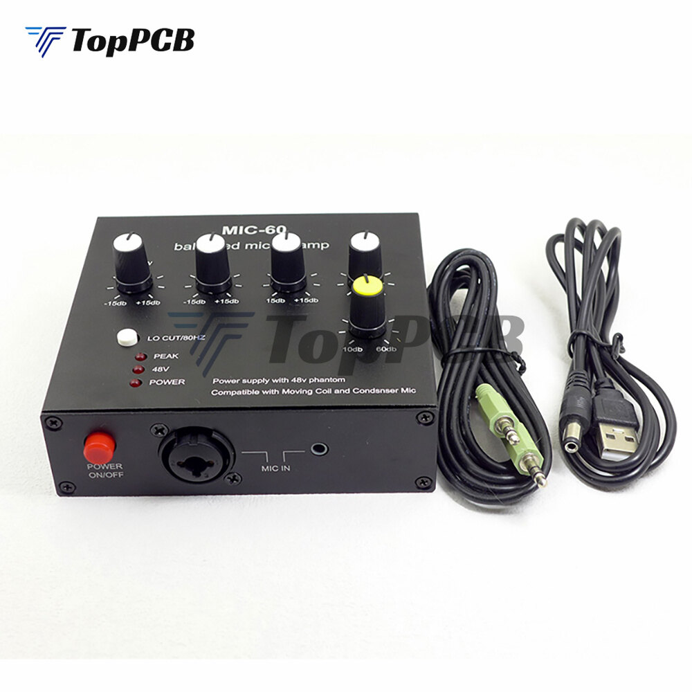 Cân bằng Micro điện động khuếch đại âm nhạc Bộ khuếch đại âm thanh MIC-60 với 48V Nguồn Phantom