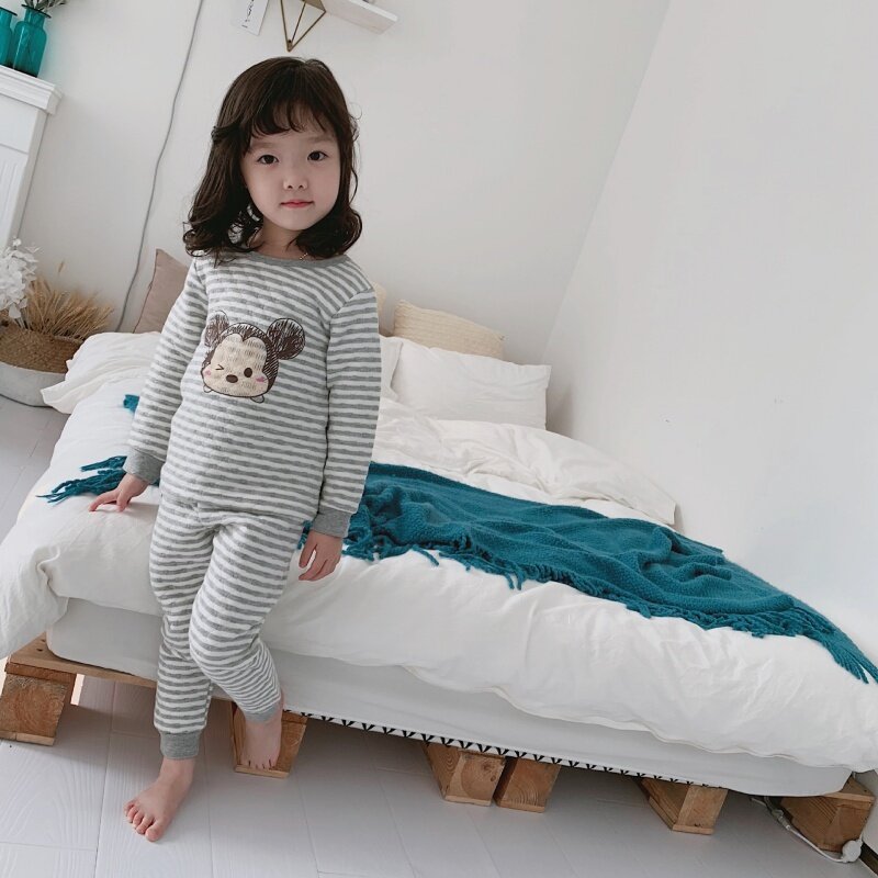 Nơi bán 2 Bộ Quần Áo Sát Nách In Họa Tiết Cổ Ngọt Phù Hợp Với Mùa Thu Bộ Đồ Ngủ Cotton Mềm Áo + Quần