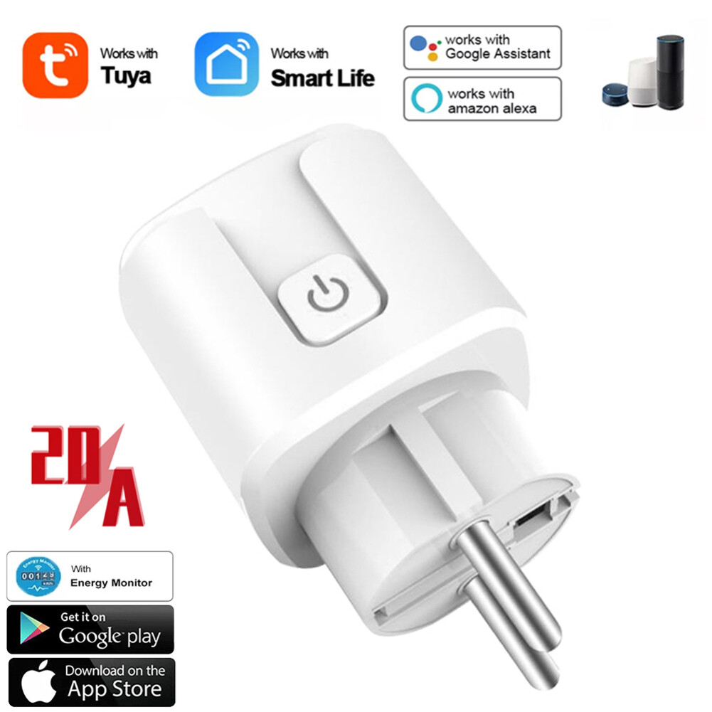 Sauceret Tuya ZigBee Phích Cắm Thông Minh Ổ Cắm EU 20A Ổ Cắm Từ Xa Không Dây Ổ Cắm Hẹn Giờ Thông Minh Điều Khiển Bằng Giọng Nói Ổ Cắm Điện Thông Minh PC Chống Cháy Tại Nhà EU Jan