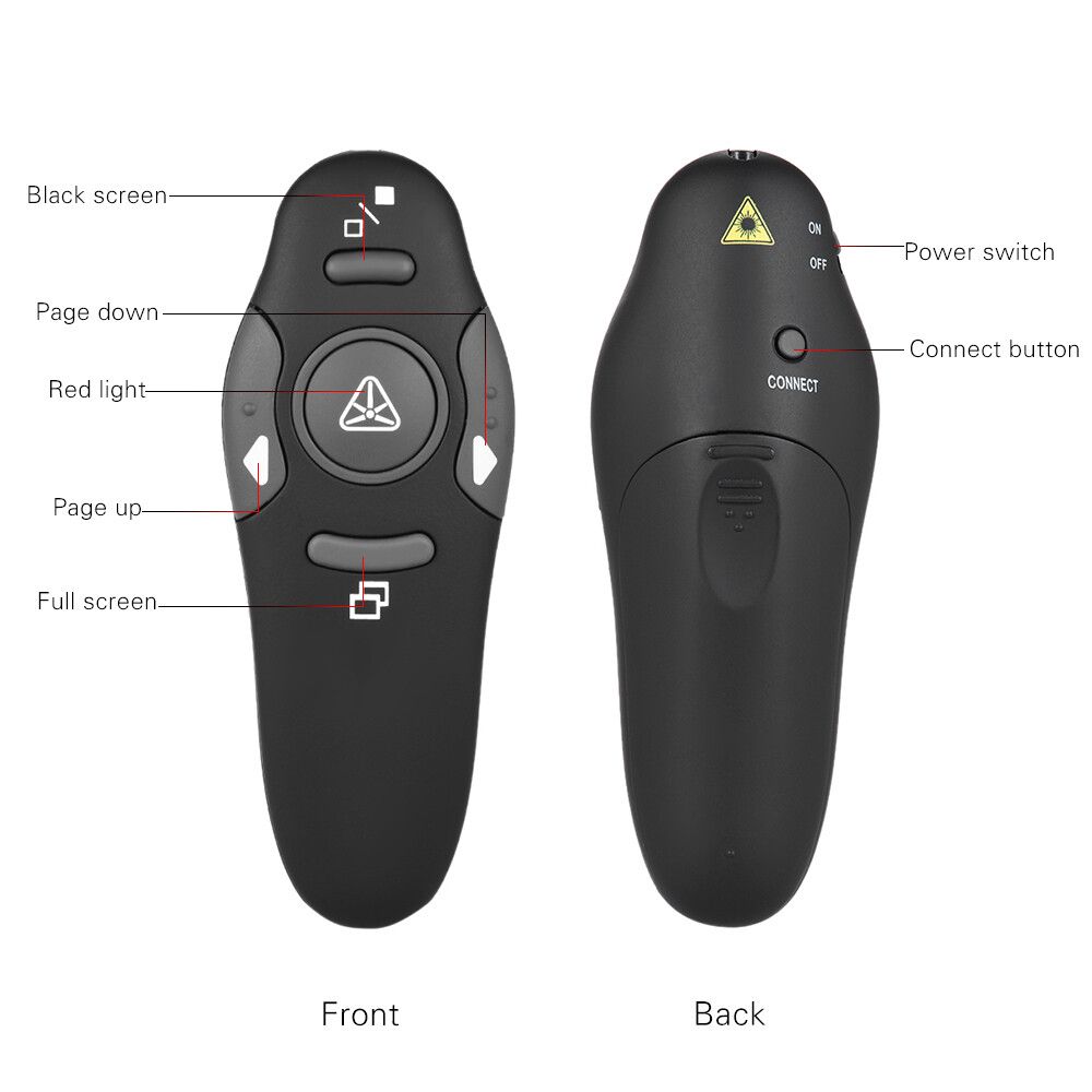 KKmoon 2.4GHz Wireless USB Powerpoint Presentation PPT Flip Pen Pointer Clicker Presenter with Red Light Remote Control for Teacher Lecturer Professor Scholar