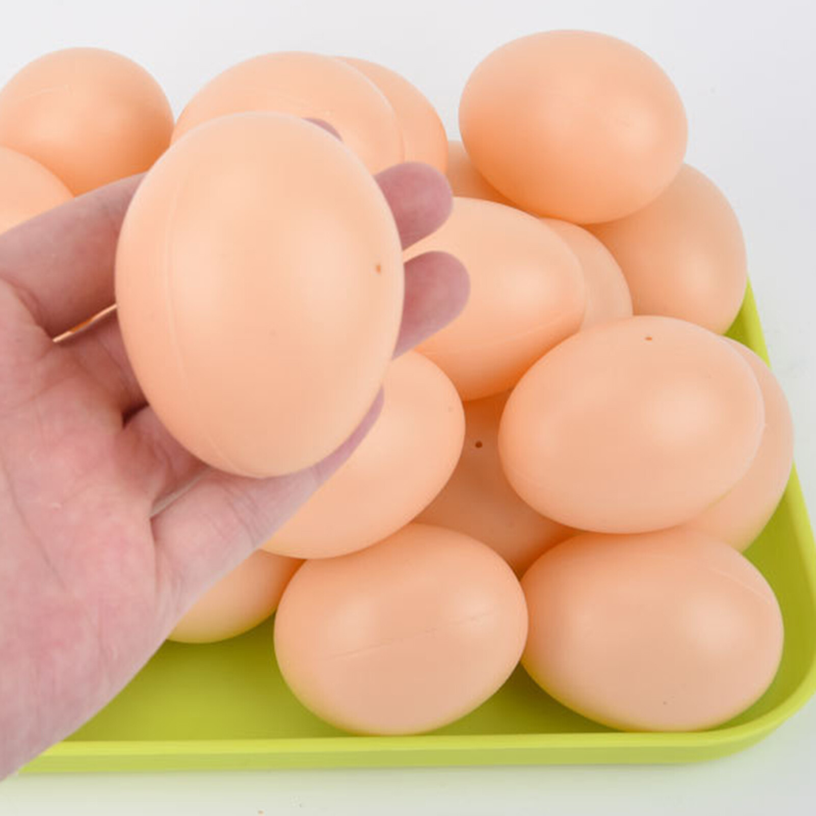 Sanwood® 4Pcs Fall Resistant Artificial Egg Smooth Surface Plastic Realistic DIY Easter Compact Chicken Egg for Kids 4Pcs Novel Small