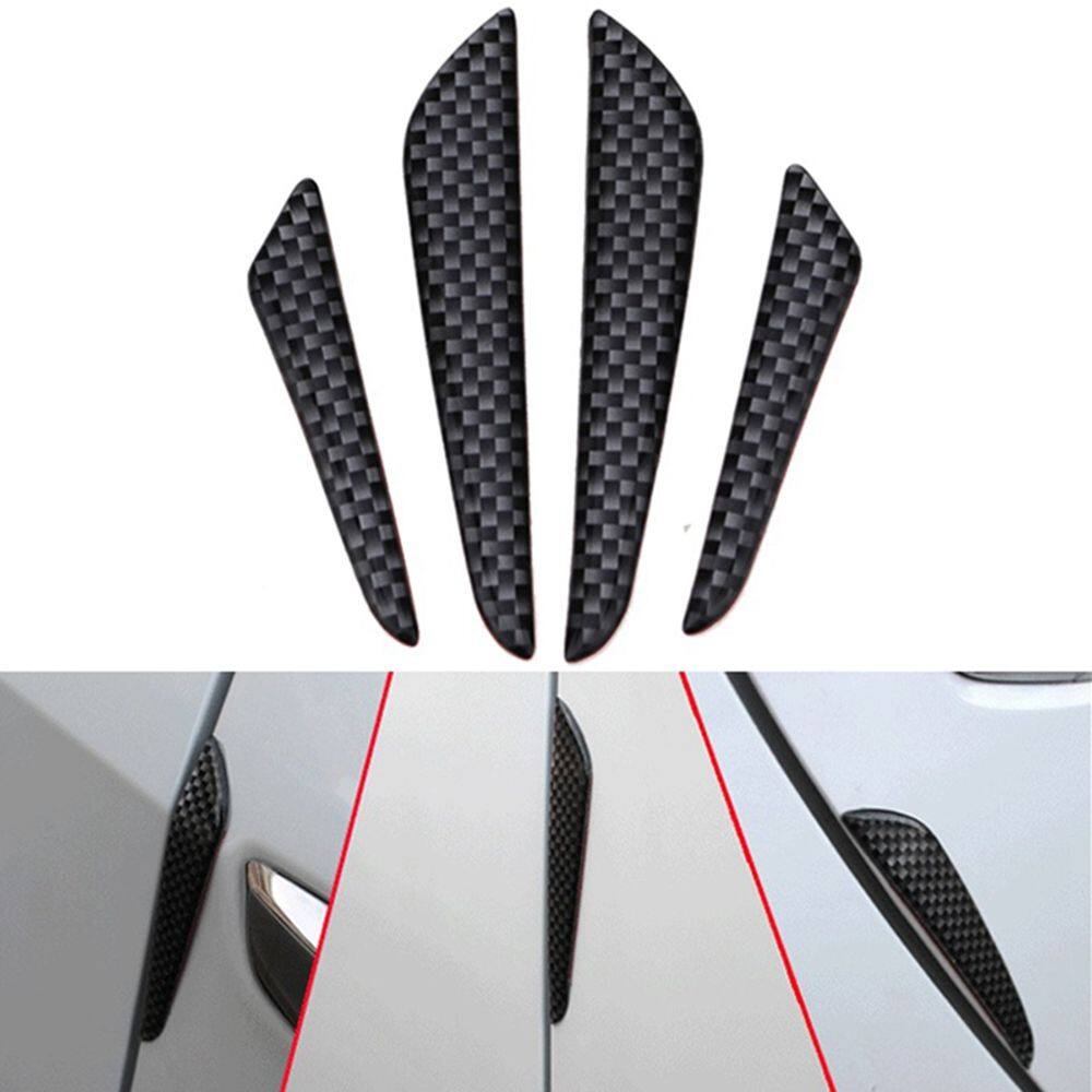 B9GIQY5EX 4Pcs Practical Anti-collision Black Crash Sticker Car Door Edge Guard Trim Molding Carbon Fiber Protection Strip