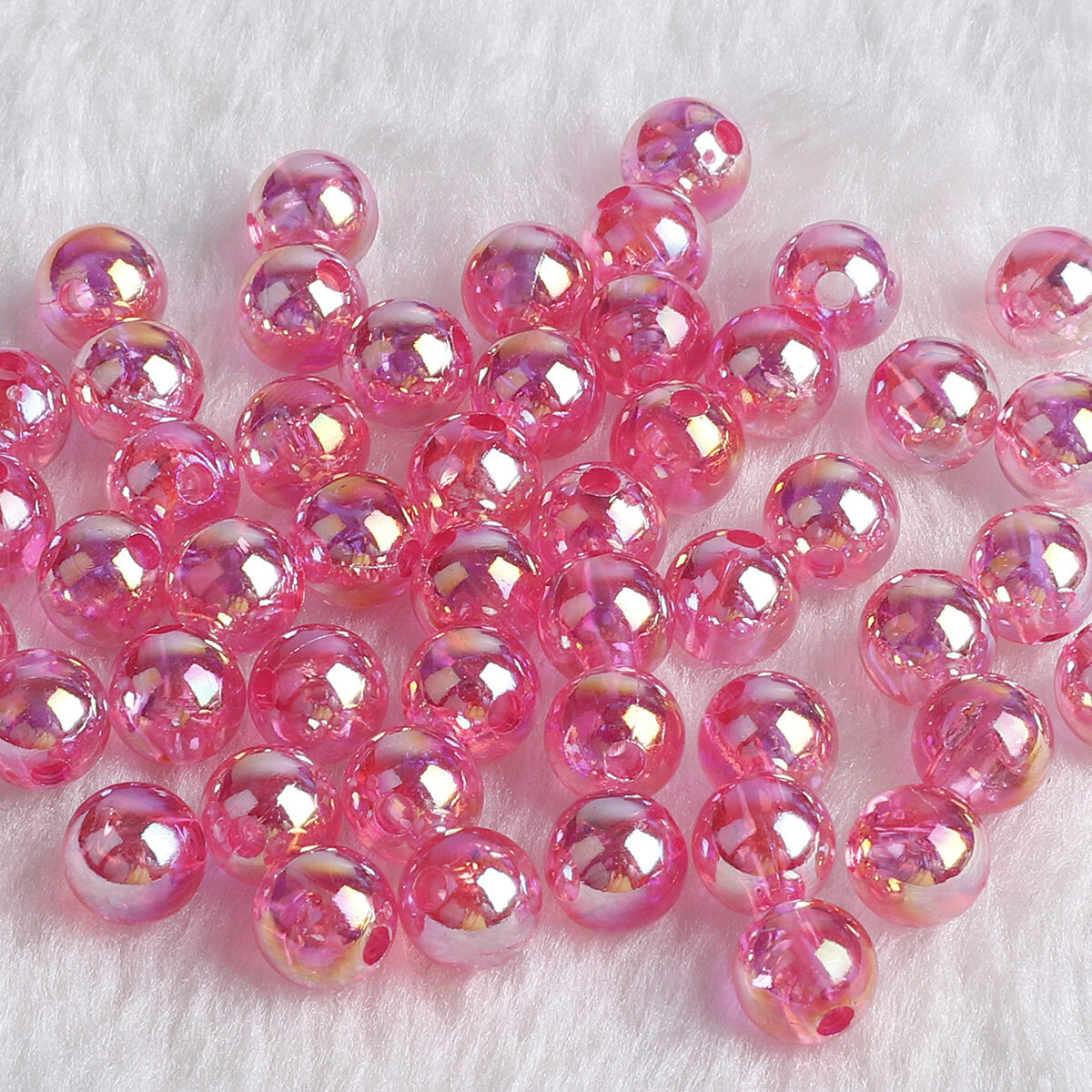 6mm 8mm 10mm Rainbow Candy Color Round Acrylic Beads Loose Spacer Beads For Jewelry Making DIY Bracelet Necklace
