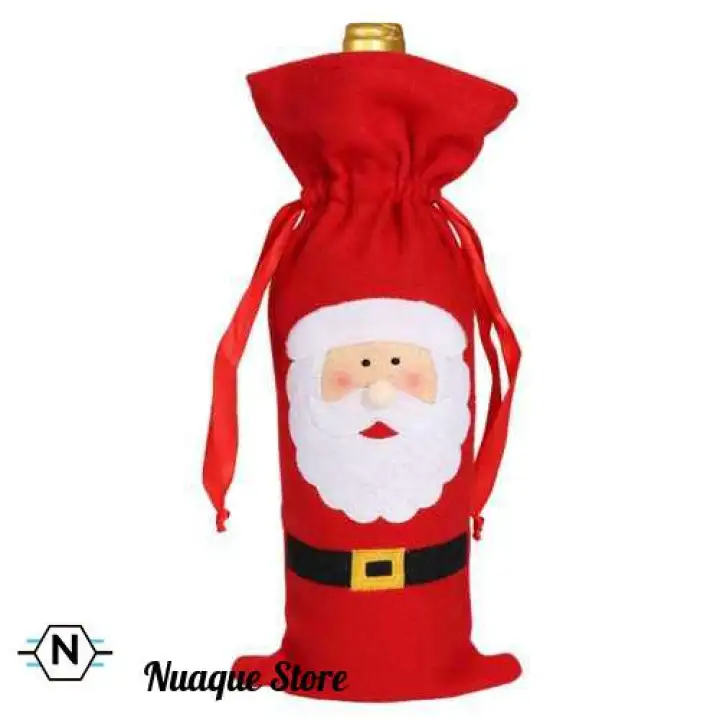 Nuaquestore Christmas Wine Bottle Cover Flatware Cutlery