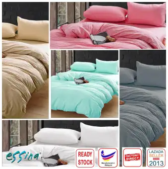 Essina Cotton Soft Comforter Fitted Bedsheet Set Plain