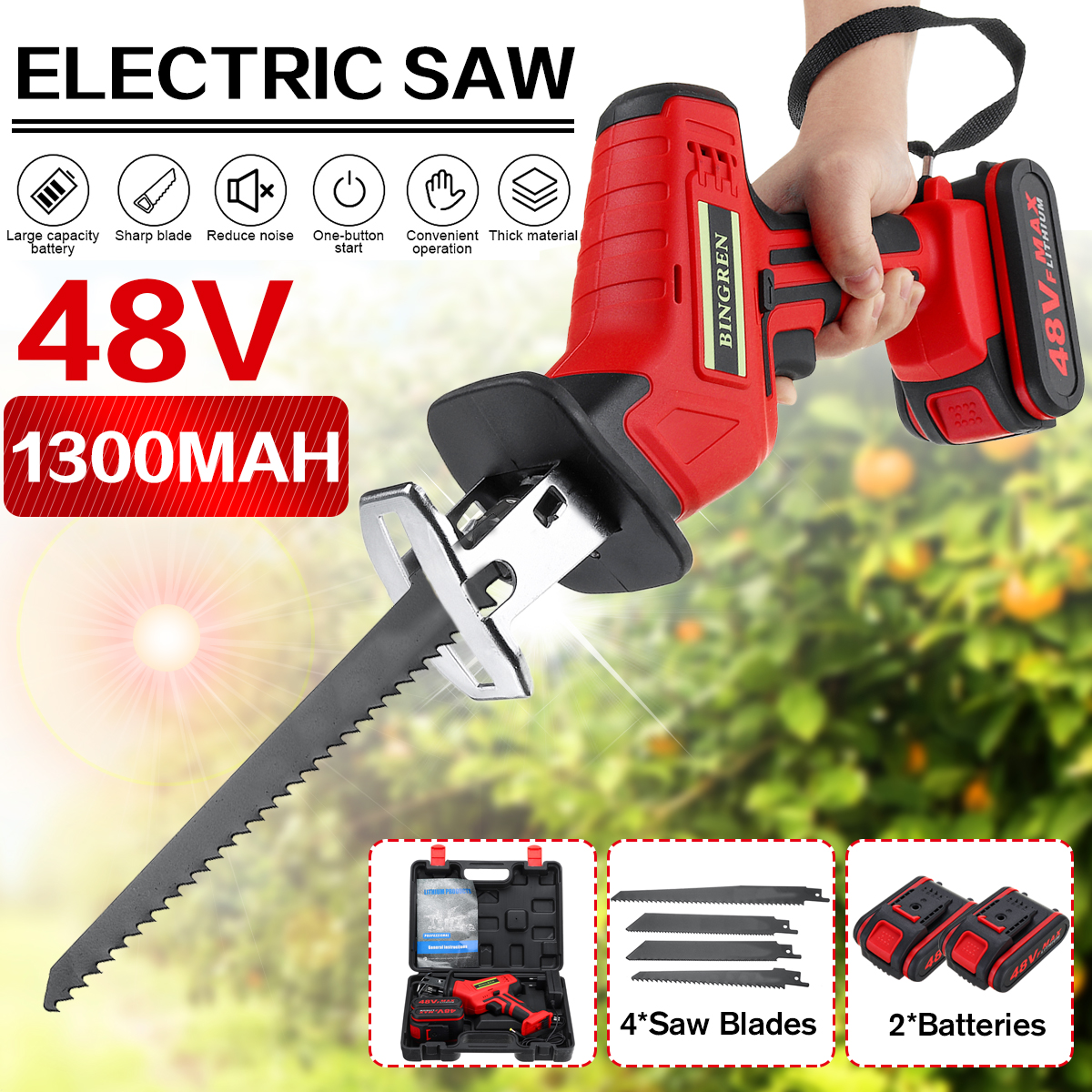 48V Rechargeable Cordless Reciprocating 