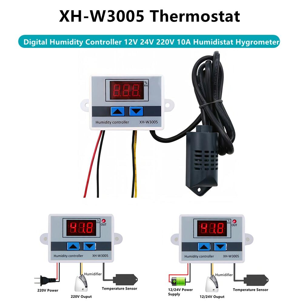 XHW3005 Digital Humidity Controller 12V 24V 220V 10A Humidistat