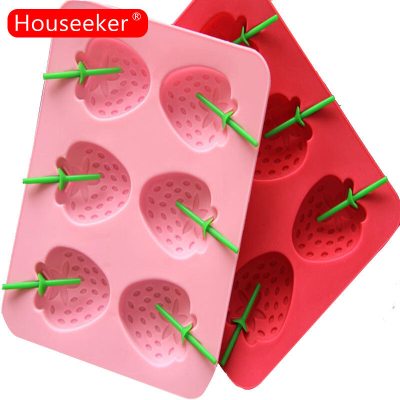 Houseeker Strawberry Ice Tray Summer Home Diy Mini Ice Cream Mold Creative Kitchen Gadgets