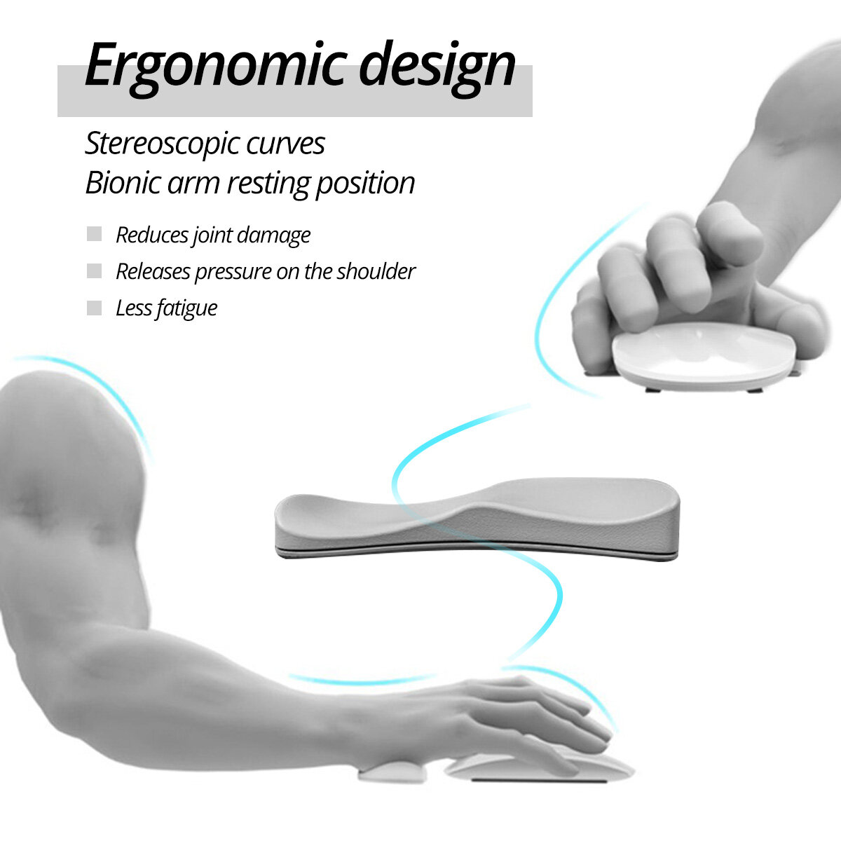 FONKEN Miếng Lót Chuột Công Thái Học Miếng Lót Hỗ Trợ Cổ Tay Hợp Lý Chống Trượt Bằng Silicon Sovawin G80 Miếng Lót Chuột Máy Tính Thích Hợp Cho Trò Chơi Máy Tính Văn Phòng