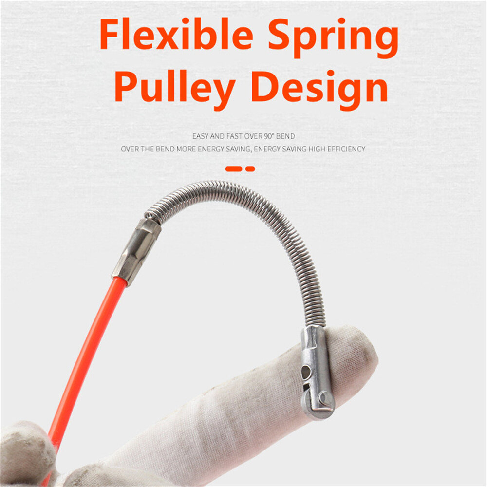 5m-30m Flexible Wire Cable Rod Electrician Push Puller Duct Fish Cable Tape Tool