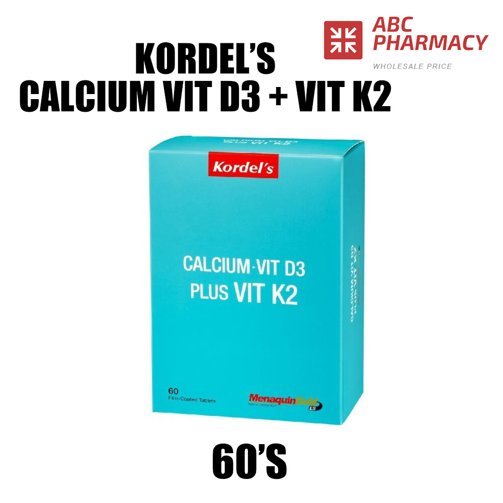 KORDEL'S Calcium + Vit D3 Plus Vit K2 60s(EXP12/2025) Lazada