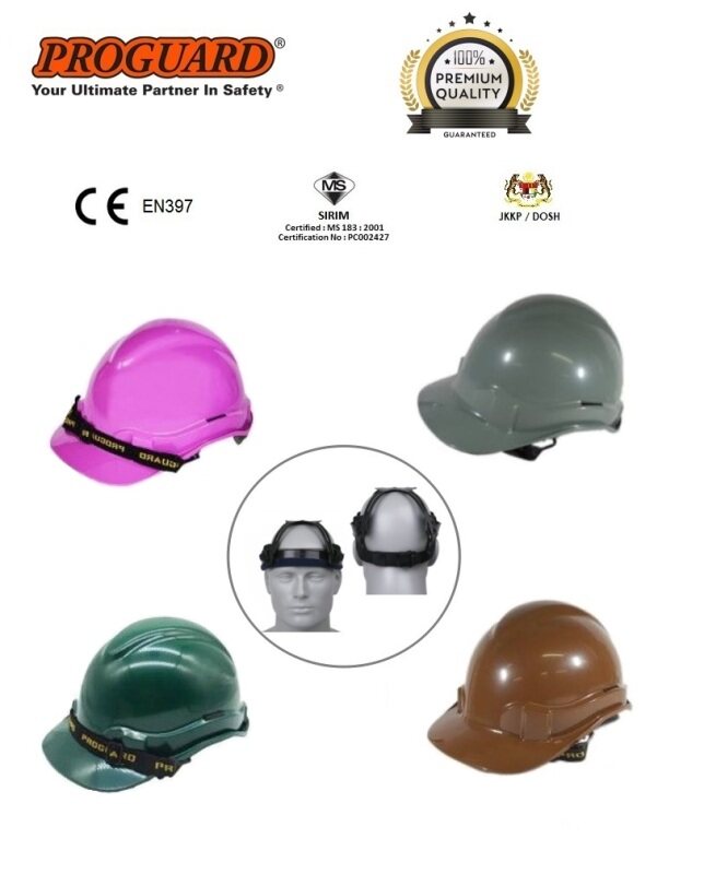 ADVANTAGE I ABS Safety Helmet/ Safety Hard Hat - Slide Lock Purple, Grey, Green, Brown (SIRIM & DOSH Approval) PROGUARD