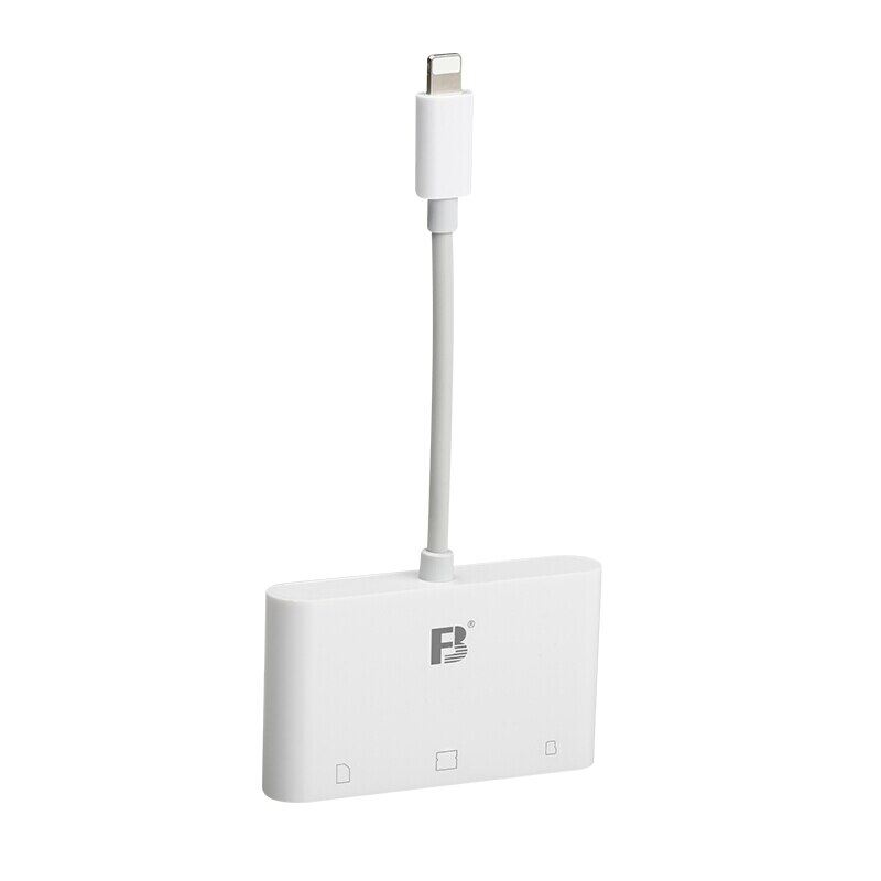 Fb brand otg16 original no app 3 in 1 card reade cf sd micro sd mobile phone card reader all in one for ios and ipad