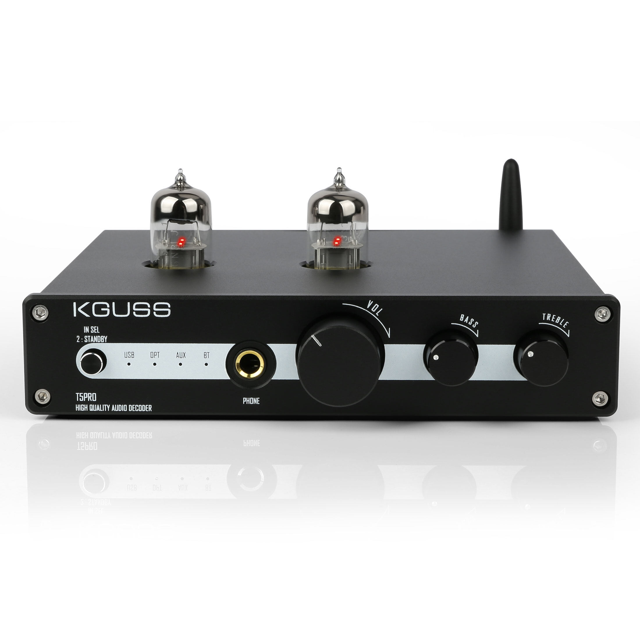 KGUSS T5 PRO tube front riser HIFI QCC5125 LDAC Bluetooth tube Headphone amplifier ES9018K2M DAC