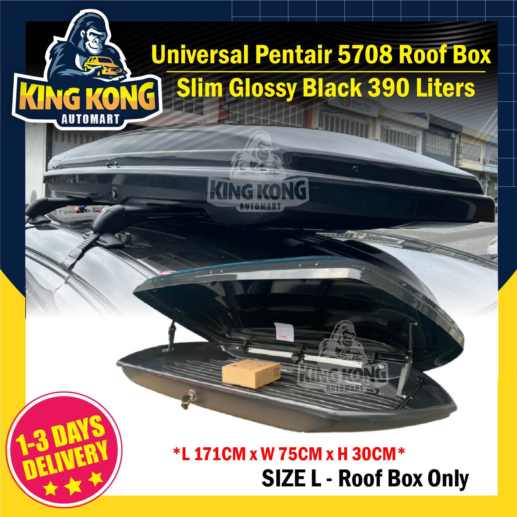 Pentair Roofbox PT5708 Slim Glossy Roof box Storage Roof Rack ( L SIZE