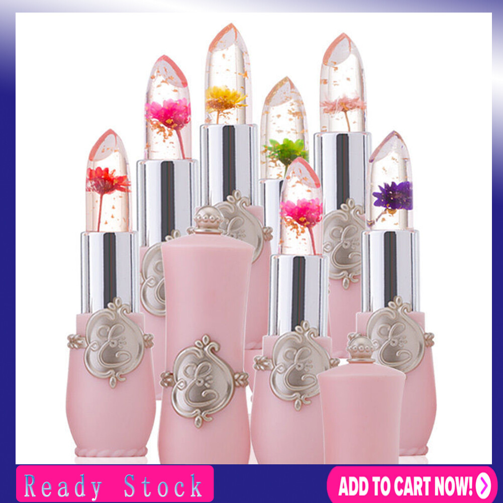 Warm Lipstick Hot Small Flower Lipstick Dry Flower Lip Gloss Warm Lipstick Long Lasting Moisturize Temperature Color Change Dried Flower Lipstick Lip Cream