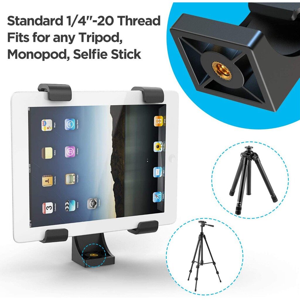 iPad Tripod Mount Bracket Holder Adapter Universal Tablet Clamp Holder