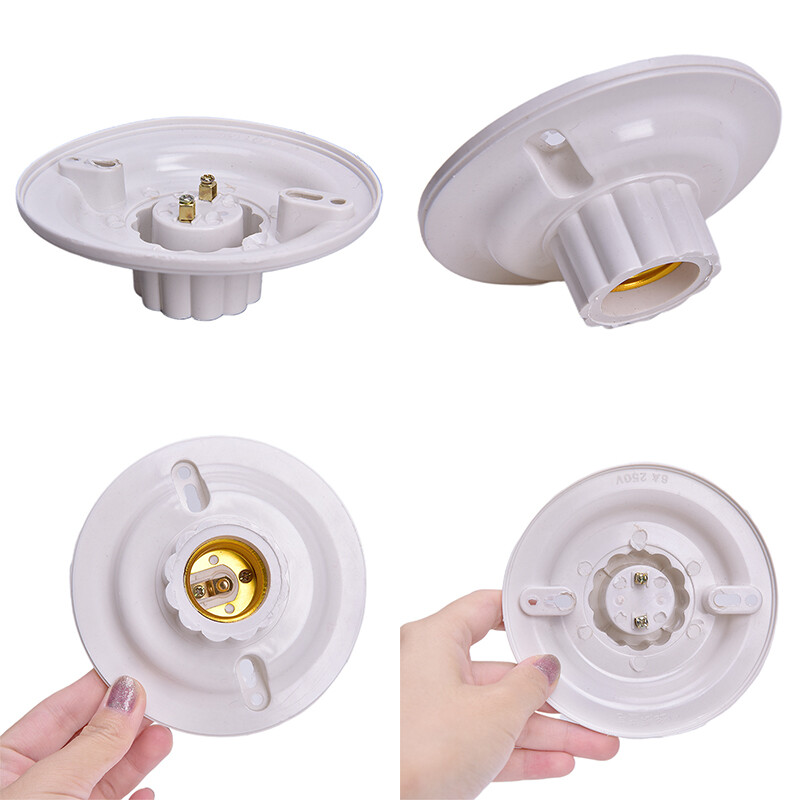 [TM Store]💖[HOT SALE]🎈🎈 E27 LED Light Bulb Holder Round Socket E27 Base Hanging Lamp Socket Screw Base