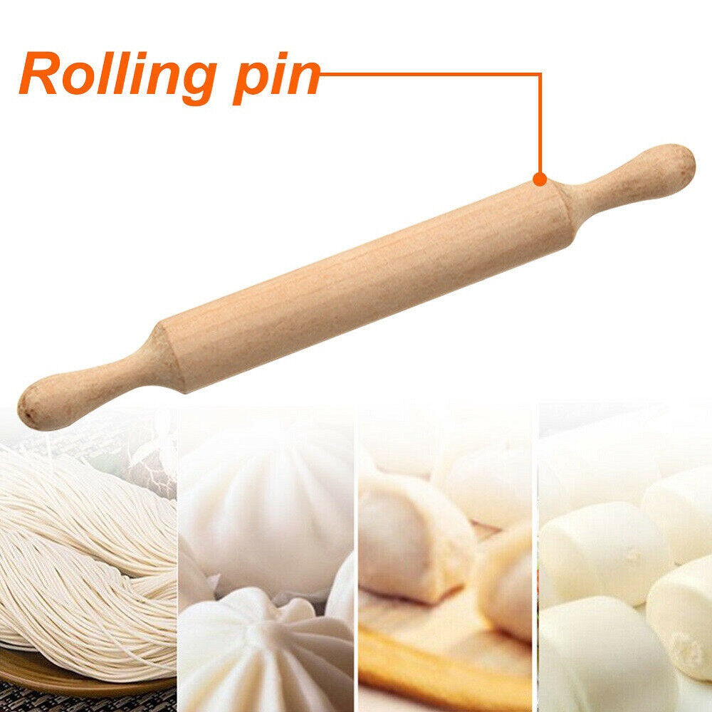 【TaroBall】Kitchen Solid Wood Rolling Pin Noodles for Dough Non-stick Fondant Cake Portable Accessories Rolling Pin Dumplings Home Table Utensils