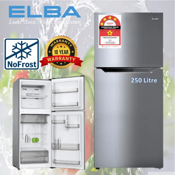 Elba Italia 250l No Frost 2 Door Refrigerator 2 Door Fridge Er G2521 Sv Er G2521 With 10 Year Motor Warranty Lazada