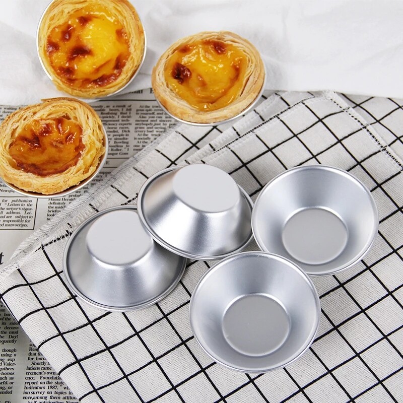 YESPERY 5Pcs Cake Style Egg Tart Cakes De Nata Oven Bake Round Cream Tool Cake Egg Tart Mold