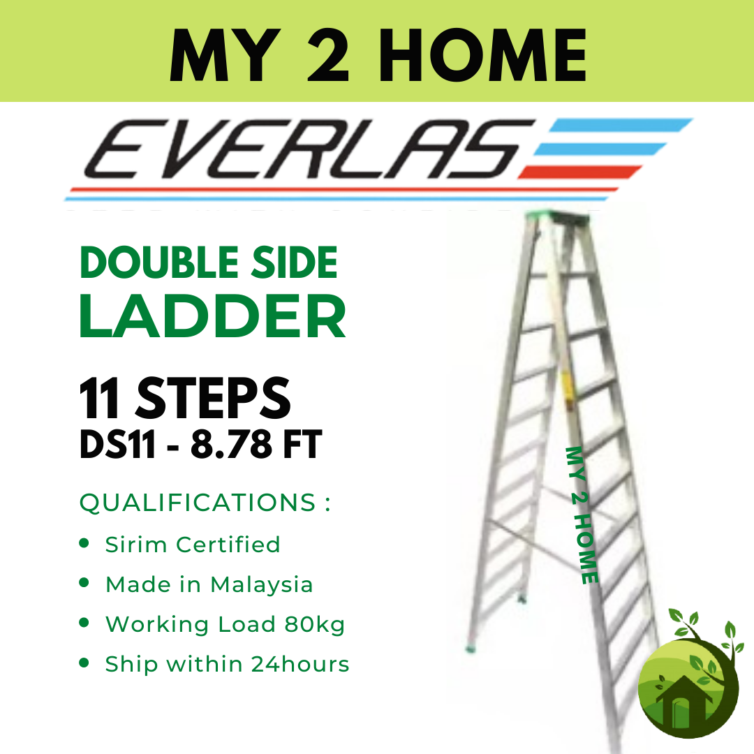 ORIGINAL DS11 11 Steps Heavy Duty Aluminium Double Sided Ladder 11 Step