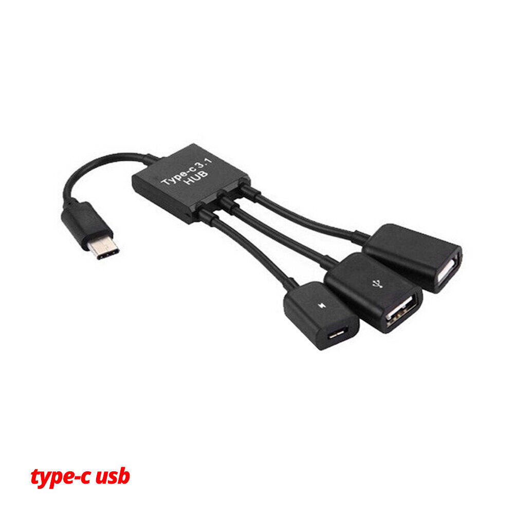 Fonken 3 Ports Type-C USB Adapter OTG Cable USB C 3.0 2.0 Male to USB Micro Female Adapter USB Hub for Samsung Xiaomi Huawei