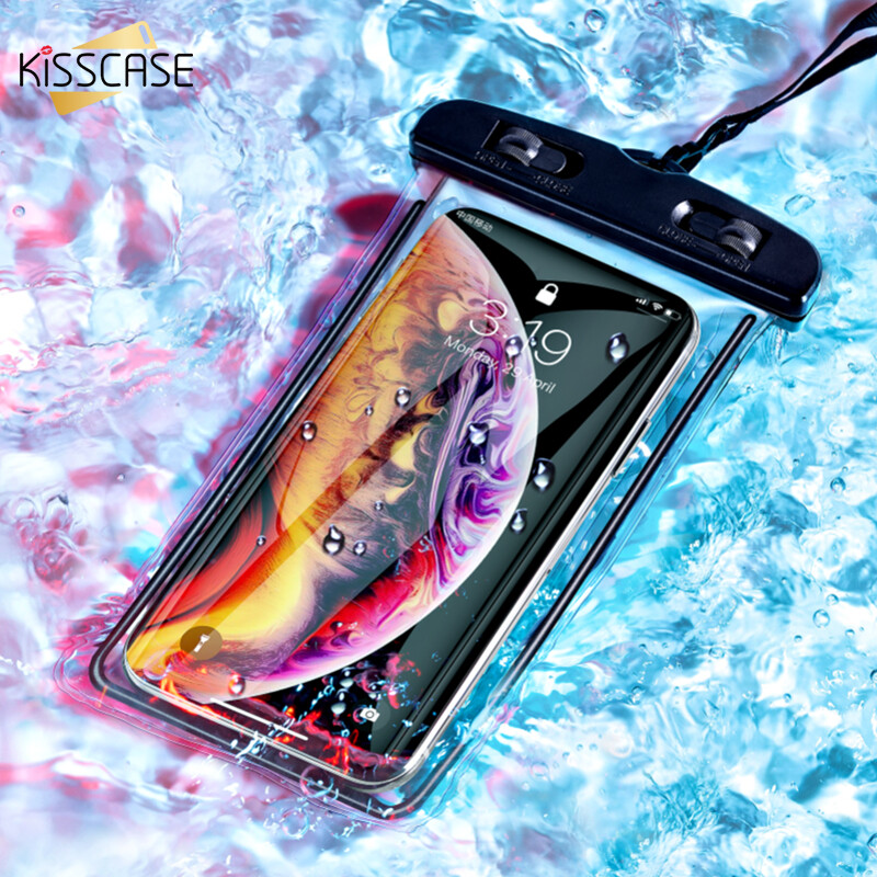 KISSCASE  IP68 Universal Waterproof Case For iPhone XS Max XR X 8 7 6 Plus Samsung S10 S9 S8 Huawei OPPO Vivo Realme Xiami Cover Water proof Bag Mobile Phone Pouch