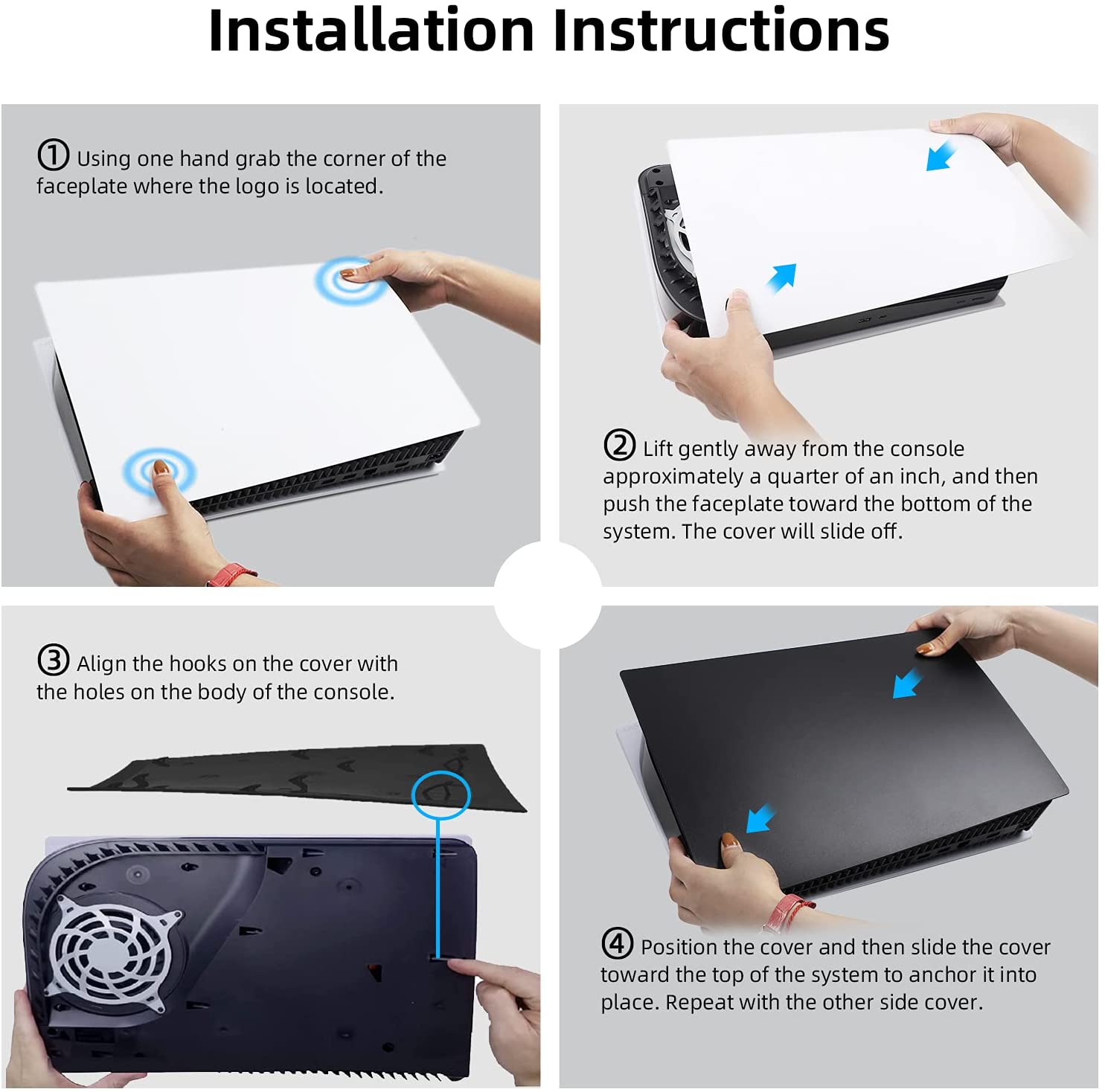 Faceplate for Ps5 Housing Shell Digital Edition Plastic Hard Plate Skin Case Replacement Dustproof for Playstation 5 Console