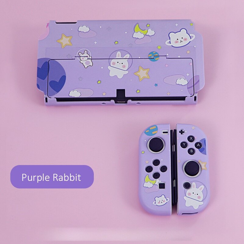 Vỏ Bảo Vệ OLED Switch Hoạt Hình Thỏ Gấu Dễ Thương Vỏ TPU Mềm Cho Nintendo Switch OLED NS Joy-Con Vỏ Điều Khiển
