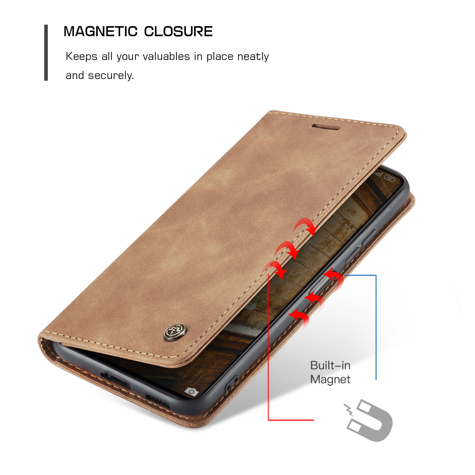 Matte Leather Flip Phone Case For Xiaomi Redmi Note 11 Note 10 Pro Max Note 10S Magnetic Wallet Cover Case For Xiaomi Redmi Note 9 Pro Max Note 8 Pro