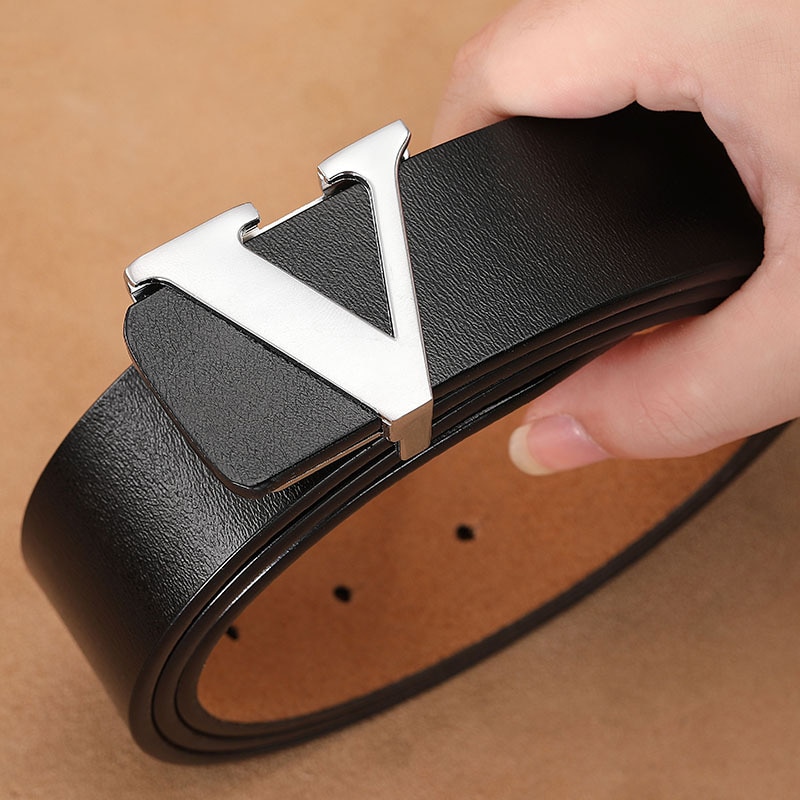 2022 Luxury Designer Brand Pin Buckle V Belt Men High Quality Women Genuine Real Leather Dress Strap For Jeans Waistband 150Cm